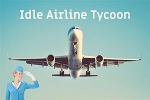 青空を背景に旅客機が飛び立ち、左下には青い制服を着た人物が敬礼している。