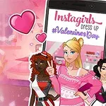 3人の女性キャラクターが、スマートフォンの画面とピンクの背景に囲まれてポーズをとっているイラスト。