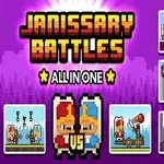 紫色の背景に、ピクセルアート風のキャラクターと様々なミニゲームのシーンが並んでいるイラスト。