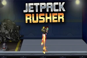 ジェットパックを背負ったキャラクターが空中を移動する様子が描かれた画像。
