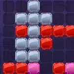 灰色、赤色、ピンク色のブロックが格子状に配置されている様子。