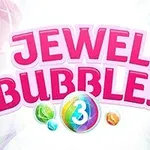 カラフルな宝石のバブルと「JEWEL BUBBLES 3」と書かれたピンク色のテキスト。