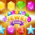 カラフルな宝石が並んだ背景に「JEWEL」および「Crush」と書かれたロゴが中央に配置されています。