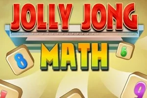 カラフルなタイルと数字が飛び交う「JOLLY JONG MATH」のタイトル画面。