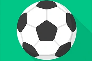 白と黒のサッカーボールが緑色の背景に描かれています。
