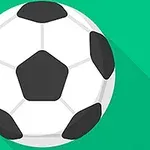 白と黒のサッカーボールが緑色の背景に描かれています。