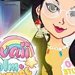 カラフルな文字と虹、可愛らしいキャラクターが描かれたポスター。