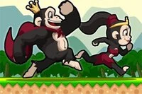 2匹の猿、キバとクンバと一緒に、スピーディーなエンドレスランに挑戦しよう！
