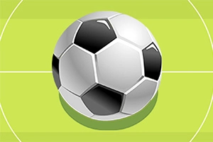 サッカーボールが芝生のピッチ中央に置かれているイラスト。