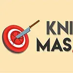 ナイフが刺さった赤い的と「KNIFE MASTER」という文字。