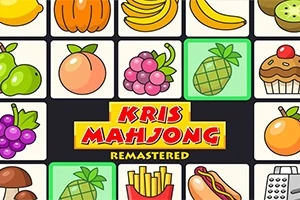 果物や食べ物のイラストが描かれたタイルが並んでいます。