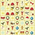 たくさんのクリスマス関連のアイコンがグリッド状に並んでいる。