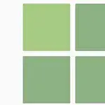 4つの異なる緑色の正方形が2×2のグリッドに配置されています。