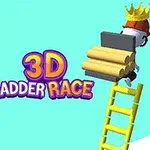 色とりどりの梯子を持った二人のキャラクターが「3D LADDER RACE」という文字の両側に配置されている。