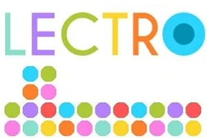 カラフルな円が並び、「LECTRO」という文字が描かれている画像。
