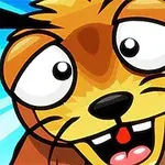 陽気な表情をしたアニメ風のリスキャラクター。
