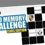 自動車メーカーのロゴと「ロゴメモリーチャレンジ・カーズエディション」のタイトルが表示されたデザイン。