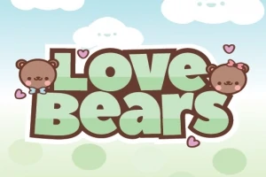 雲に囲まれた「Love Bears」という文字と、リボンをつけた2匹のクマのイラスト。