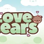 雲に囲まれた「Love Bears」という文字と、リボンをつけた2匹のクマのイラスト。