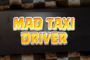黒い背景に黄色と白の縁取りがされた「MAD TAXI DRIVER」という文字。