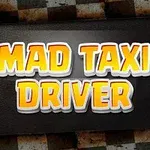 黒い背景に黄色と白の縁取りがされた「MAD TAXI DRIVER」という文字。