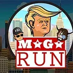 摩天楼を背景に、キャラクターのイラストが配置されている。