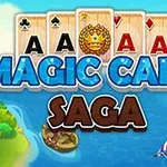 カラフルな海賊船とトランプのエースのカードが描かれた明るいイラスト。