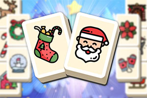 クリスマスの絵柄が描かれた2枚の麻雀牌が並んでいる。