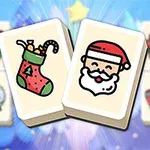 クリスマスの絵柄が描かれた2枚の麻雀牌が並んでいる。