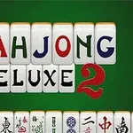 緑色の背景に「MAHJONG DELUXE 2」と書かれた麻雀牌が並んでいる画像。