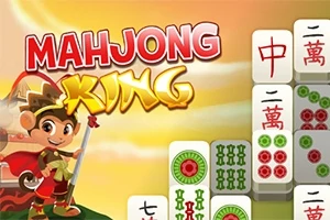 中国風の衣装を着たキャラクターと麻雀牌が並んでいるカラフルなイラスト。