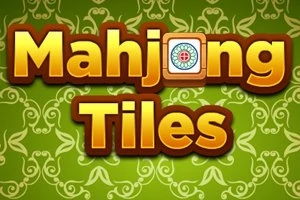 緑色の装飾的な背景に「Mahjong Tiles」の文字が描かれている画像。