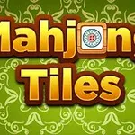 緑色の装飾的な背景に「Mahjong Tiles」の文字が描かれている画像。