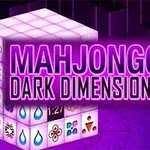 紫色を基調とした背景に、多面的なキューブと「MAHJONGG DARK DIMENSIONS」というテキスト。