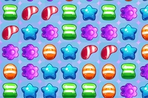 カラフルなキャンディが並んだパズルのグリッド。