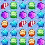 カラフルなキャンディが並んだパズルのグリッド。
