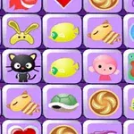 カラフルな動物やシンボルが描かれた紫色の背景のアイコンのグリッド。