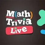 カラフルな数学の記号と「Math Trivia Live」の文字が描かれたデザイン。