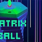 幾何学的な形状が積み重なった塔と、緑色のオブジェクトと「MATRIX BALL」という文字。