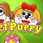 かわいらしい犬のキャラクターが2匹、緑色の背景に描かれており、「Meet Puppy」という文字が中央にある。