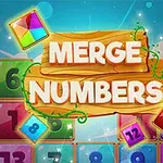 カラフルな数字ブロックと「MERGE NUMBERS」の文字が木製の看板に描かれているイメージ。
