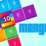 カラフルな数字ブロックと「merge 10」の文字が描かれたデジタルデザイン。