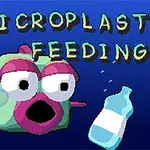 カラフルな魚とプラスチックゴミが海中に浮かんでいるイラスト。