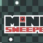 グレーと黒のチェック柄の背景に「MINE SWEEPER」という文字と爆弾のアイコン、黄色で数字の7が表示されている。
