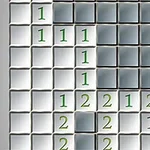 グレーと白のマス目に数字が表示されたパズルボード。