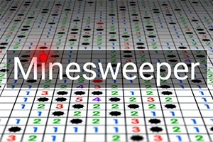 白いグリッド上にカラフルな数字と黒い爆弾のアイコンが並んでいる画像。