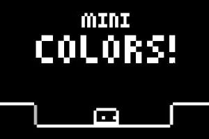 黒い背景に白いピクセルで「MINI COLORS!