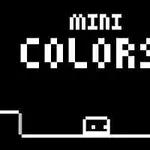 黒い背景に白いピクセルで「MINI COLORS!