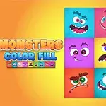カラフルな背景に様々な表情をしたモンスターのイラストが並んでいます。