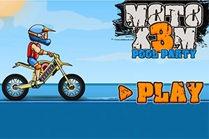 バイクに乗ったヘルメットをかぶったキャラクターと「PLAY」のボタン。
